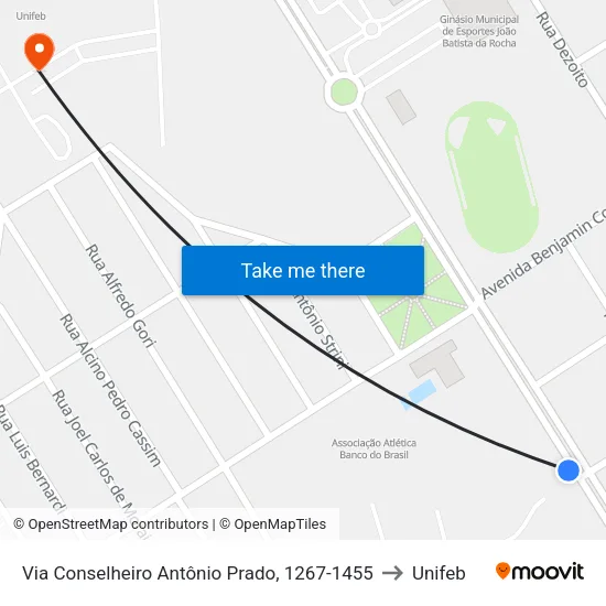 Via Conselheiro Antônio Prado, 1267-1455 to Unifeb map