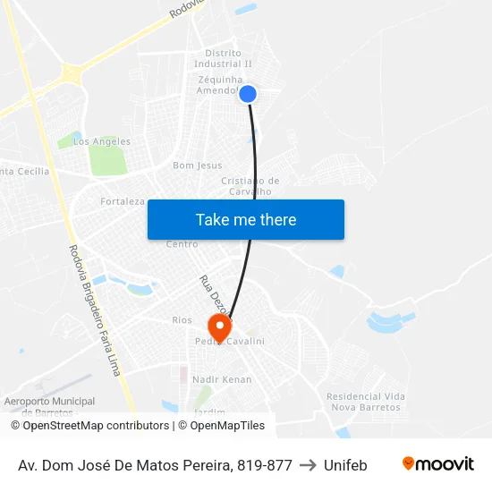 Av. Dom José De Matos Pereira, 819-877 to Unifeb map