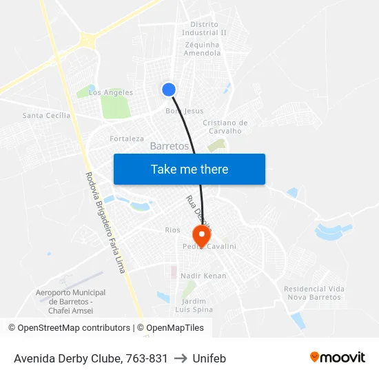 Avenida Derby Clube, 763-831 to Unifeb map