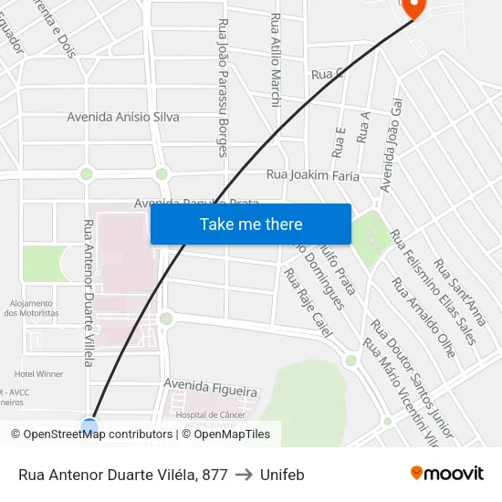 Rua Antenor Duarte Viléla, 877 to Unifeb map