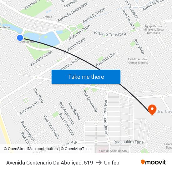 Avenida Centenário Da Abolição, 519 to Unifeb map