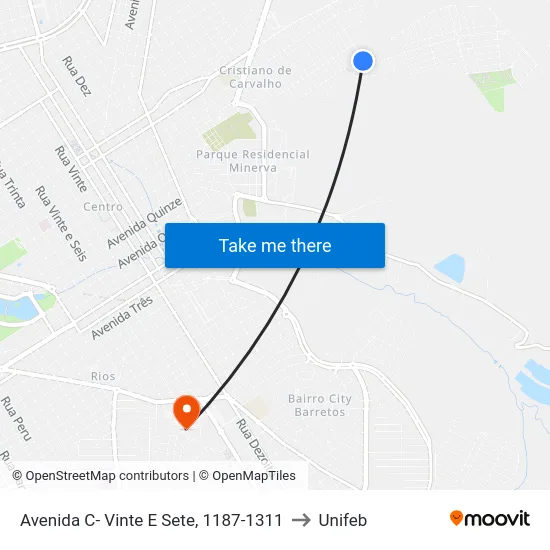 Avenida C- Vinte E Sete, 1187-1311 to Unifeb map