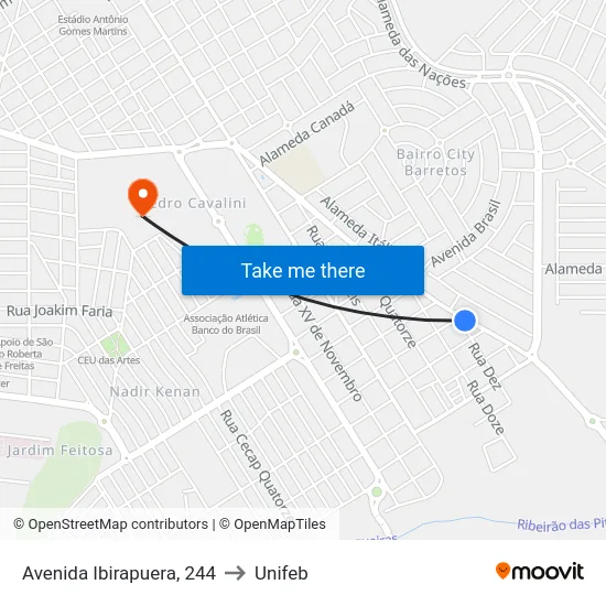 Avenida Ibirapuera, 244 to Unifeb map