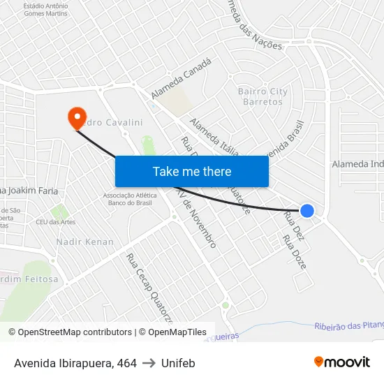 Avenida Ibirapuera, 464 to Unifeb map
