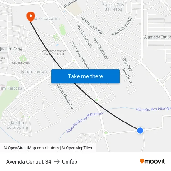 Avenida Central, 34 to Unifeb map