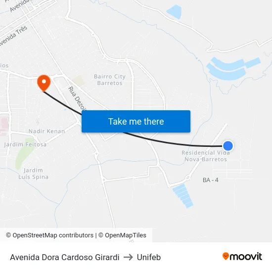 Avenida Dora Cardoso Girardi to Unifeb map