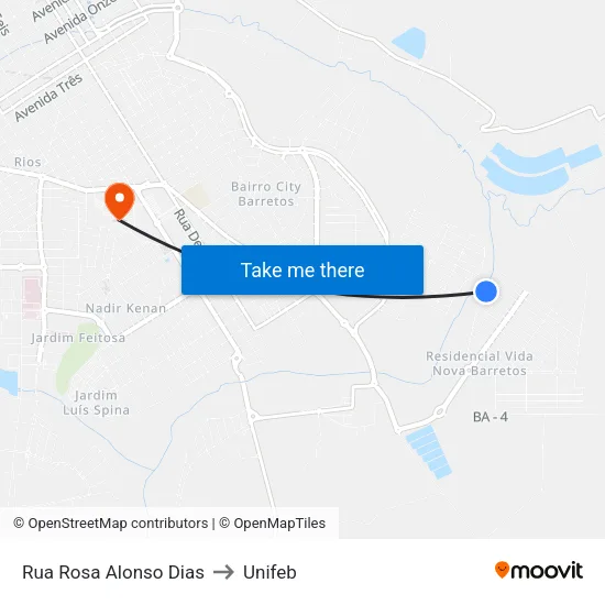 Rua Rosa Alonso Dias to Unifeb map
