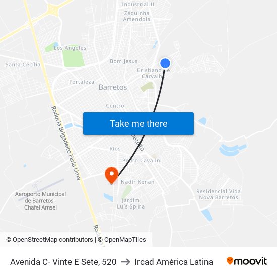 Avenida C- Vinte E Sete, 520 to Ircad América Latina map