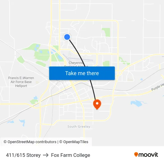 411/615 Storey to Fox Farm College map