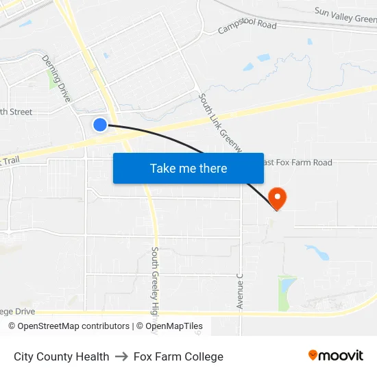 City County Health to Fox Farm College map
