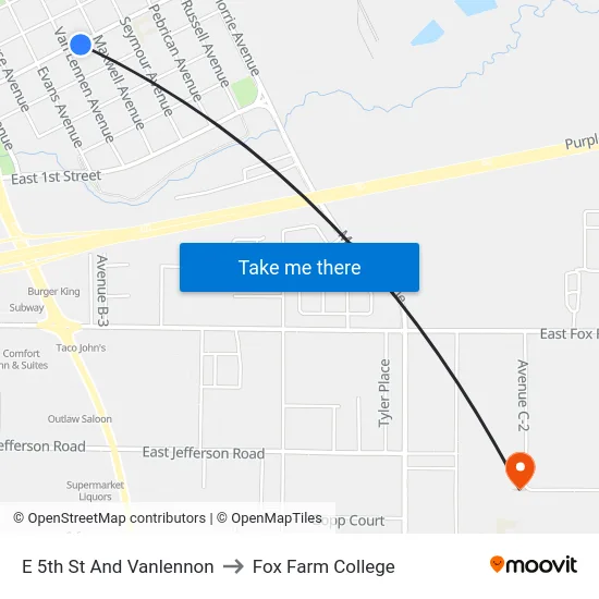 E 5th St And Vanlennon to Fox Farm College map