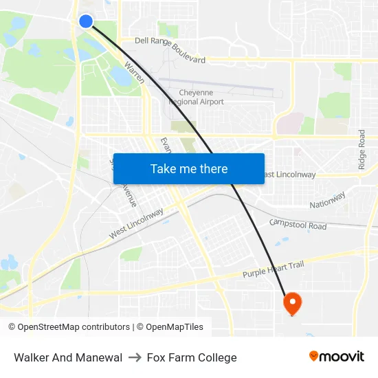 Walker And Manewal to Fox Farm College map