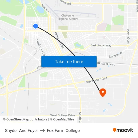 Snyder And Foyer to Fox Farm College map