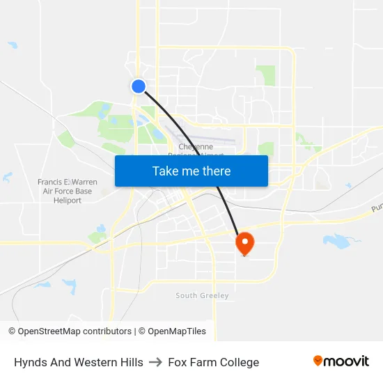 Hynds And Western Hills to Fox Farm College map