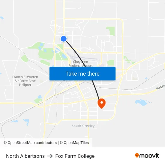 North Albertsons to Fox Farm College map