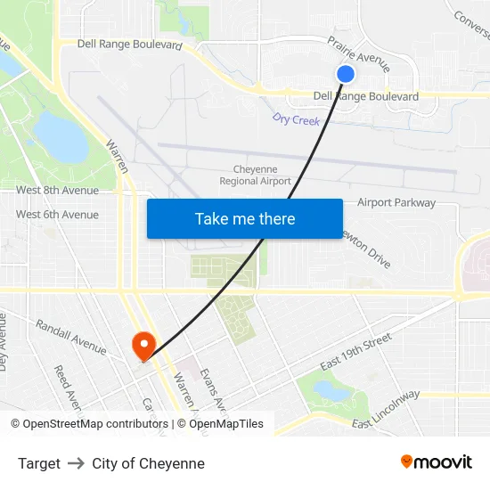 Target to City of Cheyenne map