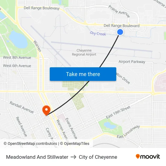 Meadowland And Stillwater to City of Cheyenne map