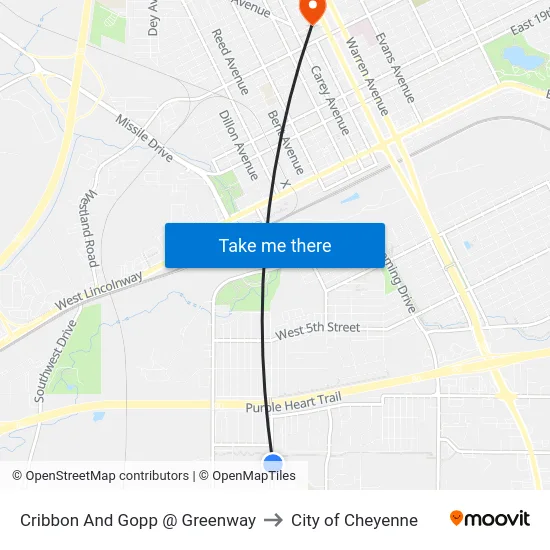 Cribbon And Gopp @ Greenway to City of Cheyenne map