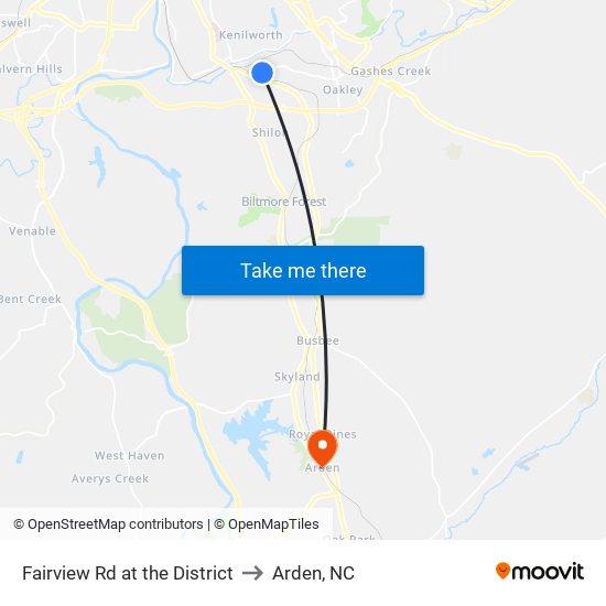 Fairview Rd at the District to Arden, NC map