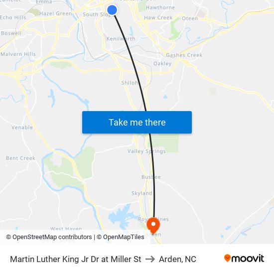 Martin Luther King Jr Dr at Miller St to Arden, NC map