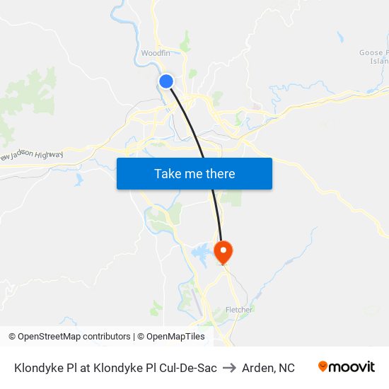 Klondyke Pl at Klondyke Pl Cul-De-Sac to Arden, NC map