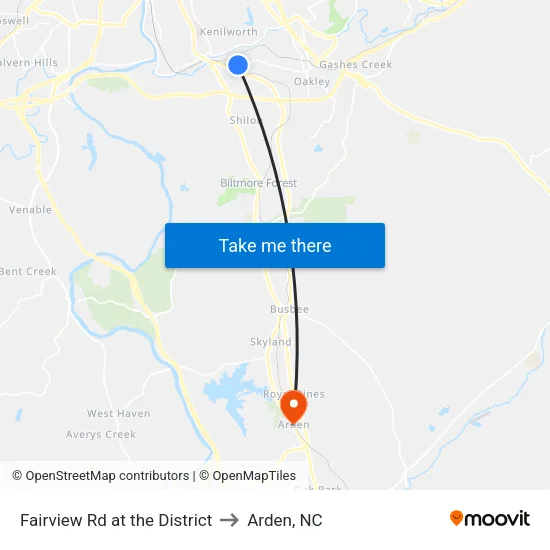 Fairview Rd at the District to Arden, NC map