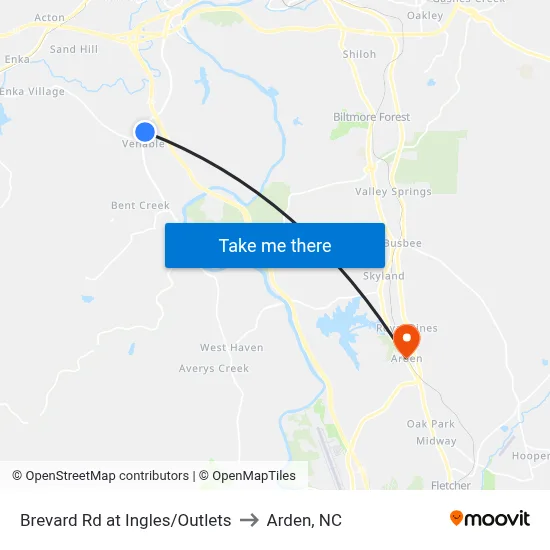 Brevard Rd at Ingles/Outlets to Arden, NC map