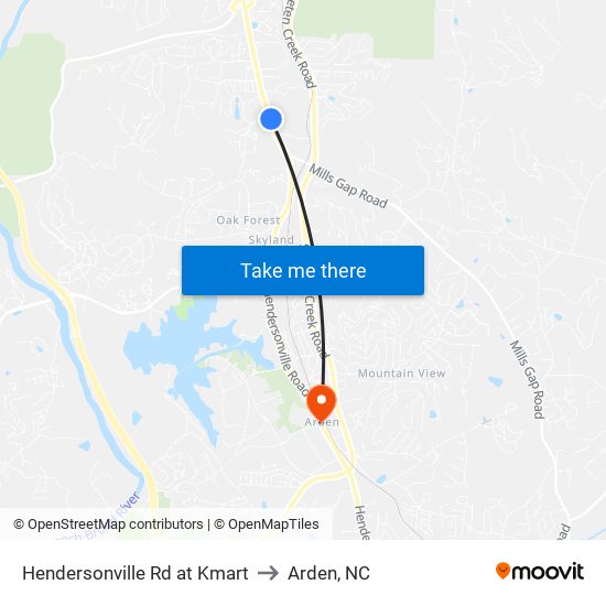 Hendersonville Rd at Publix to Arden, NC map