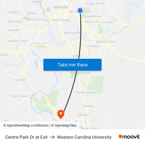 Centre Park Dr at Exit to Western Carolina University map