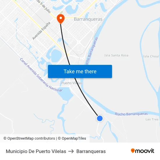 Municipio De Puerto Vilelas to Barranqueras map