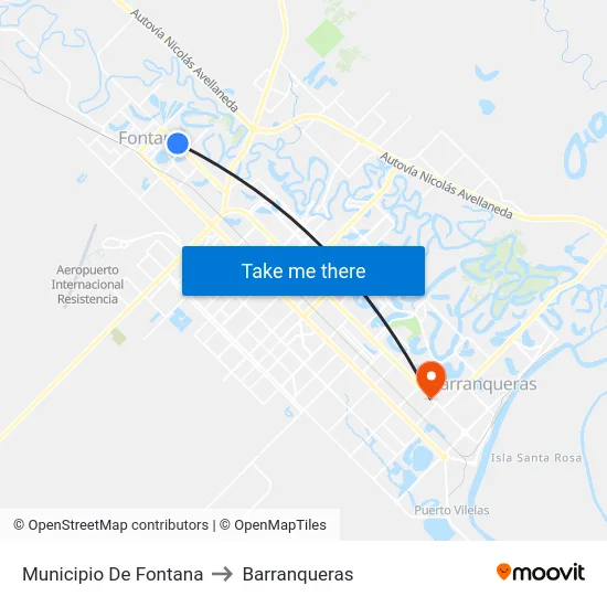 Municipio De Fontana to Barranqueras map