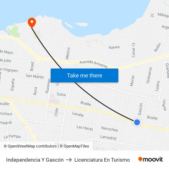 Independencia Y Gascón to Licenciatura En Turismo map