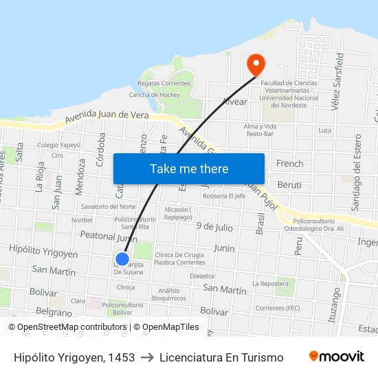 Hipólito Yrigoyen, 1453 to Licenciatura En Turismo map