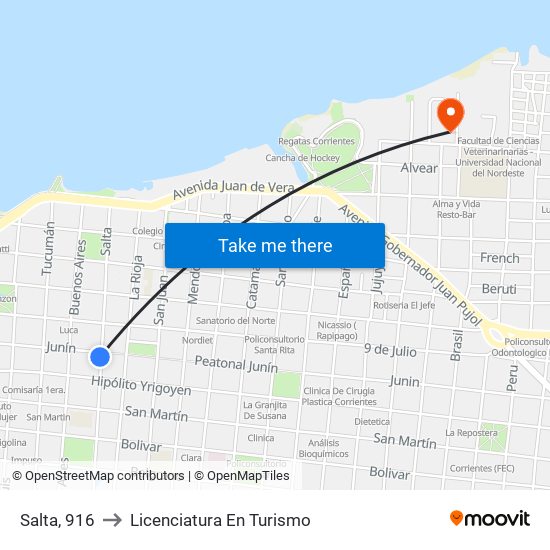 Salta, 916 to Licenciatura En Turismo map