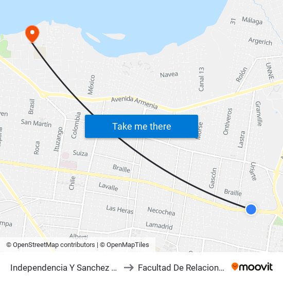 Independencia Y Sanchez De Bustamante to Facultad De Relaciones Laborales map