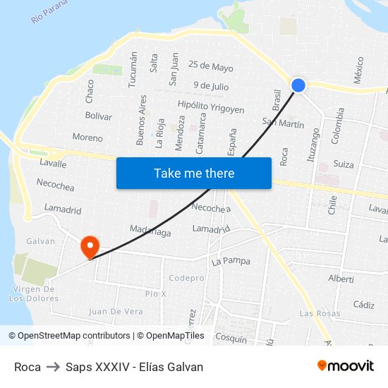 Roca to Saps XXXIV - Elías Galvan map