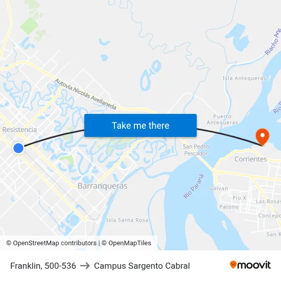 Franklin, 500-536 to Campus Sargento Cabral map