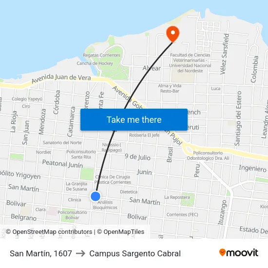 San Martín, 1607 to Campus Sargento Cabral map
