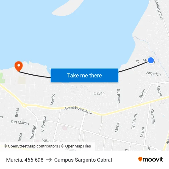 Murcia, 466-698 to Campus Sargento Cabral map