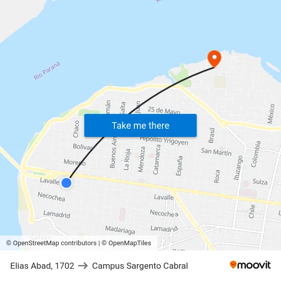 Elias Abad, 1702 to Campus Sargento Cabral map