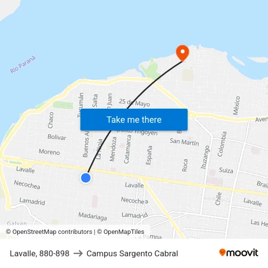 Lavalle, 880-898 to Campus Sargento Cabral map