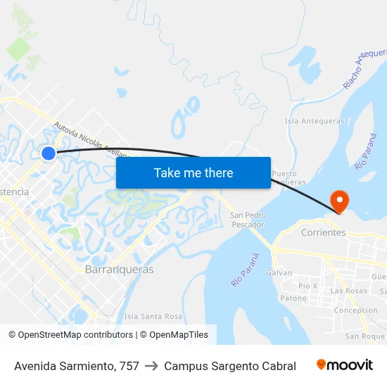 Avenida Sarmiento, 757 to Campus Sargento Cabral map