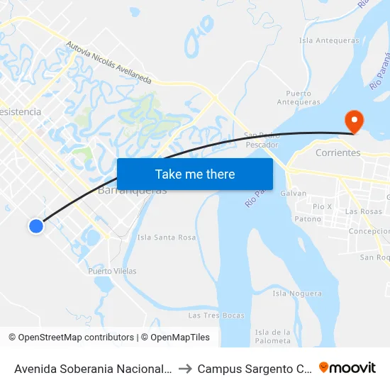 Avenida Soberania Nacional, 3900 to Campus Sargento Cabral map