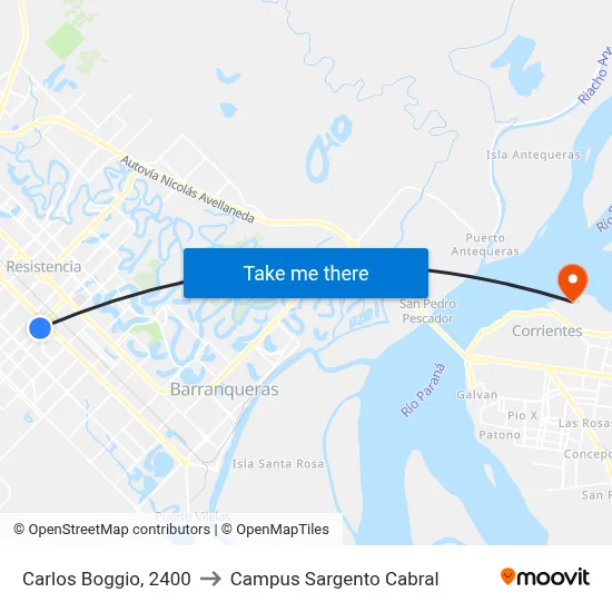Carlos Boggio, 2400 to Campus Sargento Cabral map