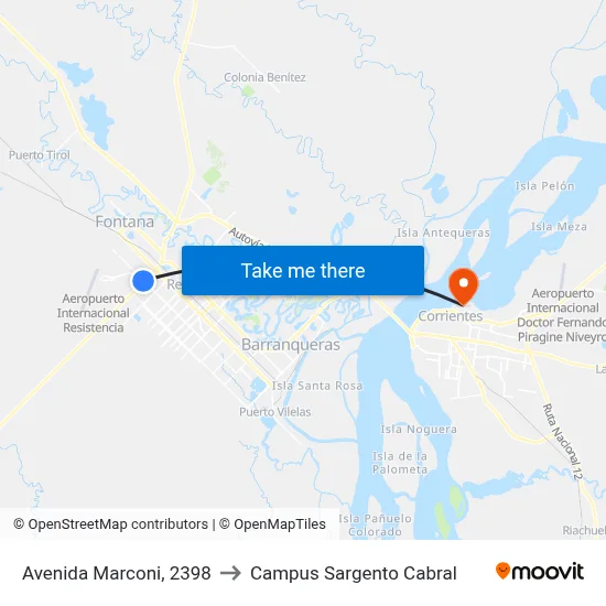 Avenida Marconi, 2398 to Campus Sargento Cabral map