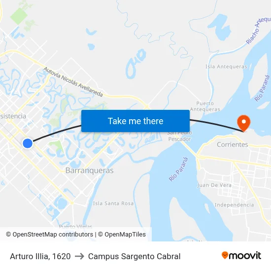 Arturo Illia, 1620 to Campus Sargento Cabral map