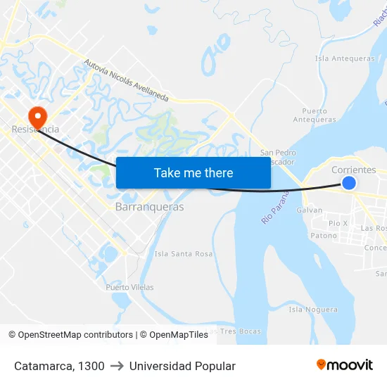 Catamarca, 1300 to Universidad Popular map