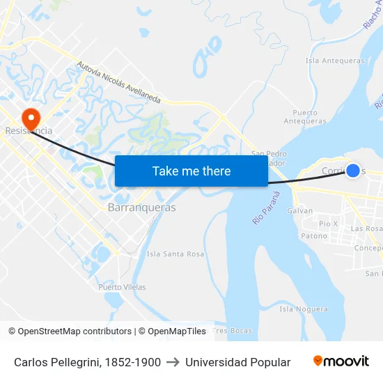 Carlos Pellegrini, 1852-1900 to Universidad Popular map