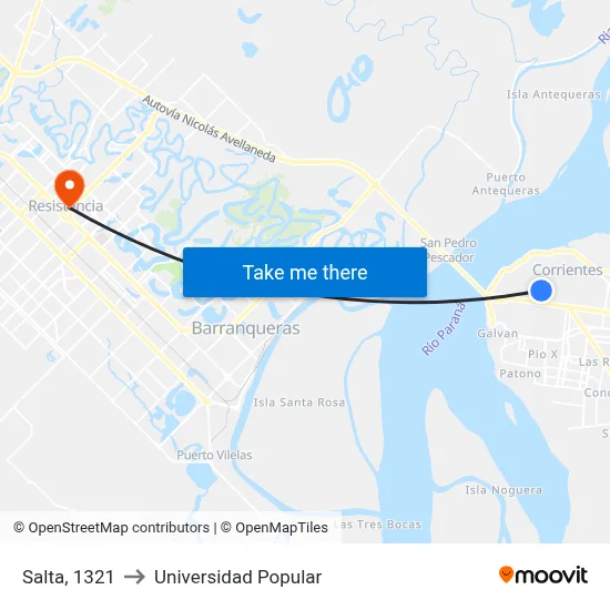 Salta, 1321 to Universidad Popular map