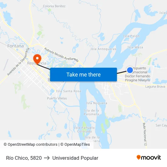 Río Chico, 5820 to Universidad Popular map
